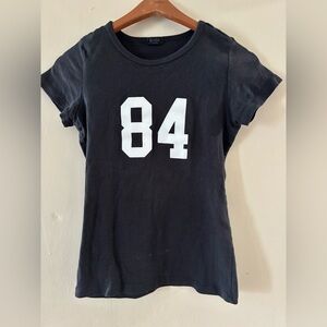 Brandy Melville J Gault Black Tee 84 Print